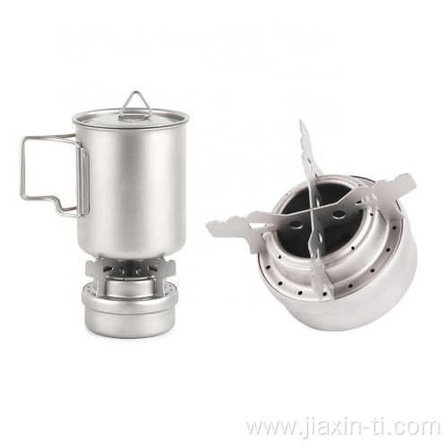 Titanium Alcohol Burning Stove with Cross Stand